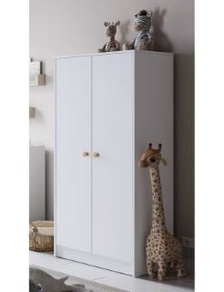 JOHN LEWIS LITTLE ACORNS FLORENCE DOUBLE WARDROBE IN WHITE/OAK RRP £199.99 (003354032)