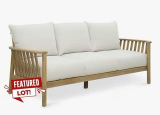 JOHN LEWIS BOARDWALK 3 SEATER GARDEN SOFA IN ACACIA WOOD, NATURAL FINISH RRP £1,099 (003348088)