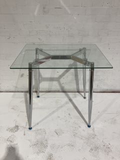 HALLOWOOD GLASS TABLE WITH METAL LEGS RRP £125