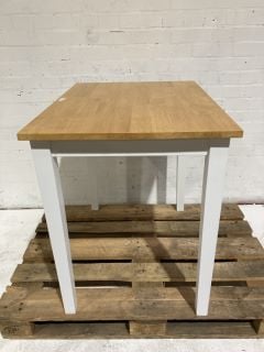 HALLOWOOD OAK TABLE WITH WHITE LEGS