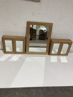 HALLOWOOD 2X SMALL BATHROOM CABINETS WITH MIRRORS RRP £300