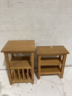 HALLOWOOD SIDE MAGAZINE TABLE SMALL TABLE WITH SHELF & SMALL COFFE TABLE WITH 2 SHELVES RRP £177.09