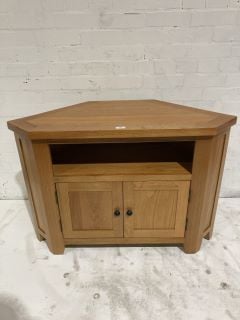 HALLOWOOD CORNER TV UNIT 2-DRAWER OAK TV STAND RRP £400