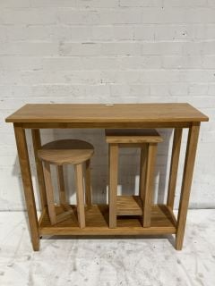 HALLOWOOD OAK COFFEE TABLE AND SIDE TABLE