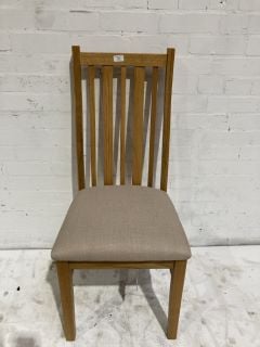 HALLOWOOD CREME FABRIC WOODEN DINING CHAIR