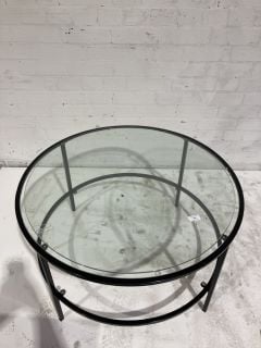 HALLOWOOD ROUND COFFE TABLE WITH BLACK LEGS RRP £95