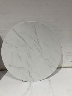 HALLOWOOD MARBLE EFFECT ROUND TABLE WITH BLACK LEGS