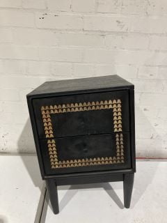 2 DRAWER BLACK BEDSIDE TABLE (BROKEN LEG) (003274188)