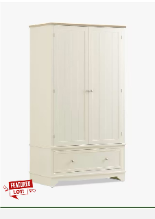 JOHN LEWIS ST IVES WARDROBE WITH 1 DRAWER , WHITE/HAZE FULL SET