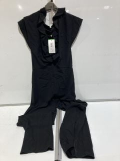 KENZO BLACK RUFFLED NECK JUMPSUIT RRP £170