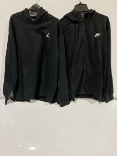 NIKE BLACK OVERHEAD HOODIE & AIR JORDAN BLACK ESSENTIAL OVERHEAD HOODIE