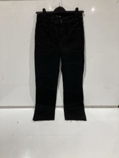 7 FOR ALL MANKIND BLACK THE STRAIGHT CROP JEANS SIZE 26 RRP £210