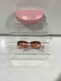 BOX OF ITEMS TO INCLUDE ESCADA ROSE TINTED SUNGLASSES