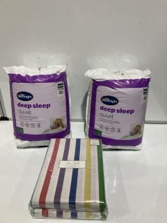 BOX OF BEDDING TO INCLUDE SILENTNIGHT DEEP SLEEP DUVET 10.5 TOG DOUBLE