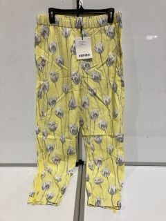 KENZO TULIP-PRINTED HIGH WAISTED JOGGERS WITH ANKLE ZIPS RRP £328