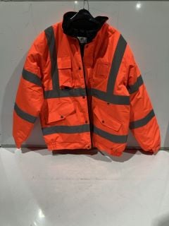 BOX OF ITEMS TO INCLUDE GM COLLECTIONS ORANGE HIGH VISIBILITY JACKET