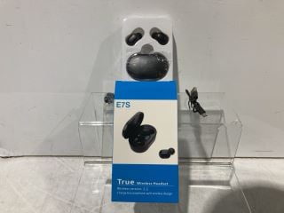 BOX OF ELECTRONICS TO INCLUDE E7S TRUE WIRELESS HEADSET BLUETOOTH 5.3