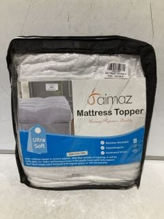 AIMAZ ULTRA SOFT MATTRESS TOPPER DOUBLE & SLEEPDOWN LUXE RUCHED FAUX FUR DUVET SET SUPER KING