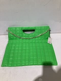 BOX OF WOMEN'S BAGS TO INCLUDE RIVER ISLAND NEON HANDBAG