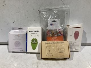 BOX OF ITEMS TO INCLUDE MOTION SENSOR ALARM