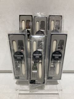 BOX OF ROCKINGHAM FORGE 2 DESSERT FORKS SETS