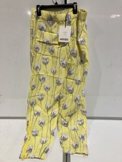 KENZO TULIP-PRINTED HIGH WAISTED JOGGERS WITH ANKLE ZIPS RRP £328