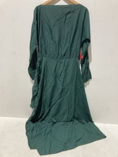 BOX OF PREMIUM DESIGNER APPAREL TO INCLUDE AX PARIS GREEN HIGH - LOW MIDI DRESS SIZE 14