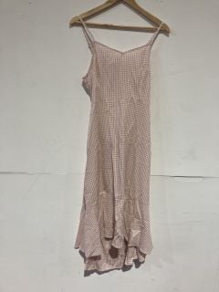 5 X APRICOT PINK CHECKERED BACKLESS DRESS SIZE 12 RRP £50