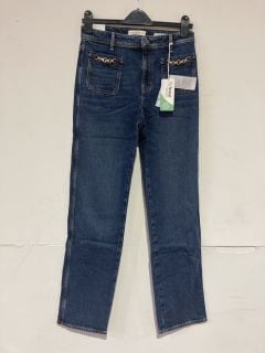 1 X GUESS STRAIGHT HIGH RISE BLUE JEANS SIZE 28 RRP £110