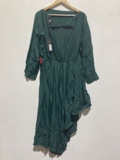 BOX OF PREMIUM DESIGNER APPAREL TO INCLUDE AX PARIS HIGH LOW MAXI DRESS GREEN SIZE UK 12