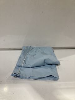 A BOX TO INCLUDE LIGHT BLUE POLYESTER TRACKSUIT TROUSERS M