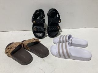 BOX OF PREMIUM DESIGNER APPAREL TO INCLUDE RIVER ISLAND BLACK LUCY SANDALS UK SIZE 5 RRP £35