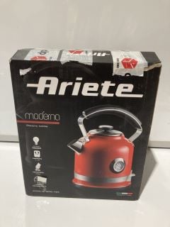 2 X ITEMS TO INCLUDE ARIETE MODERNA RED ELECTRIC KETTLE 1.7L