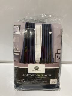 2 X ITEMS TO INCLUDE IMPERIAL ROOMS NAVY VELVET WINDOW CURTAINS 168CM X 183CM