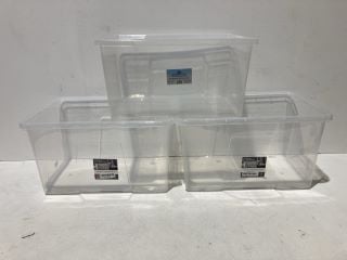 3X PLASTIC STORAGE BOXES