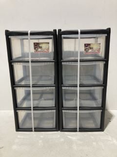 2 X 4 DRAWER PLASTIC STORAGE UNITS