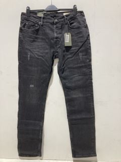 2 X ALL SAINTS REX SLIM W 34 BLK JEANS