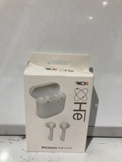 A BOX OF WHITE RED5 WIRELESS EARBUDS QTY UP TO 10