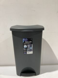 1 X DARK GREY PLASTIC BIN WITH LID