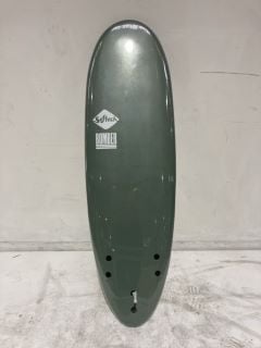 1 X SOFTECH BOMER SOFT SURFBOARD 5 FT 10 FCS II - SMOKE GREEN/WHITE RRP £374.95