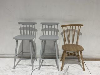 3 X ITEMS TO INCLUDE 2 X SPINDLE DINING CHAIRS, WHITE RRP £279