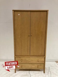 1 X SPINDLE DOUBLE WARDROBE WITH 2 DRAWERS, OAK RRP £899