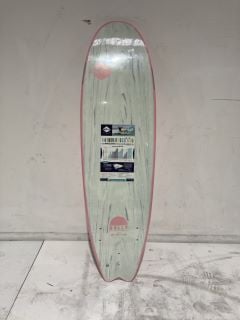 1 X SOFTECH HAND SHAPED SALLY FITZGIBBONS SIGNATURE THRUSTER SURFBOARD - PINK - 6 FT 6 RRP £364.95