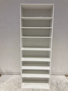 1 X ABACUS 7 SHELF BOOKCASE, WHITE RRP £ 299