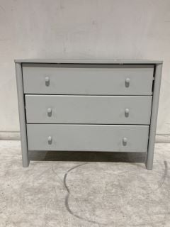 1 X SPINDLE 3 DRAWER CHEST, GRAY RRP £300