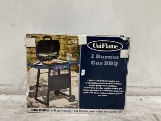 1 X UNIFLAME 2 BURNER GAS BBQ