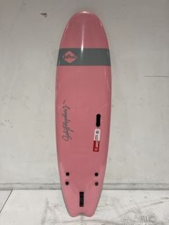 1 X SOFTECH HAND SHAPED SALLY FITZGIBBONS THRUSTER SURFBOARD - PINK - 6 FT 6 RRP £365