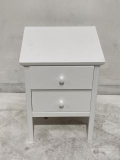 1 X WILTON 2 DRAWER BEDSIDE TABLE WHITE