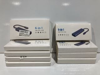 BOX OF 9 IN 1 USB TYPE C HUB