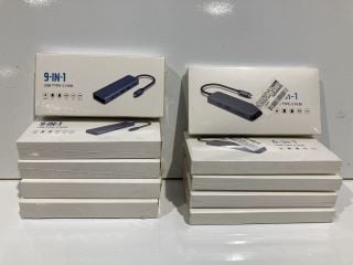 BOX OF 9 IN 1 USB TYPE C HUB